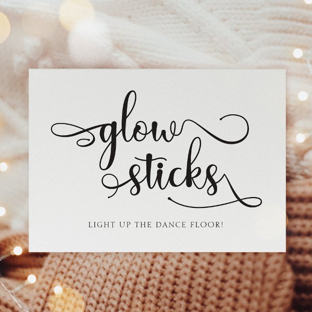 "Glow sticks" Black White dance floor Wedding Sign (Creator Uploaded)