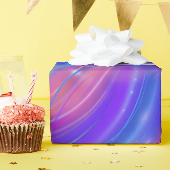 Glow Stripes Vibrant & Dynamic Wrapping Paper (Birthday Party)