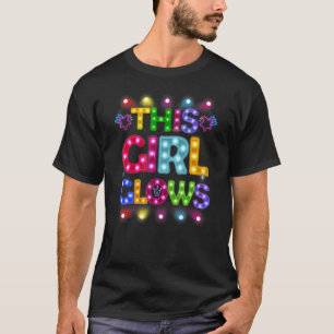 Glow This Girl Glows Retro 80's Party Girl 80s P T-Shirt