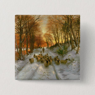 Glowed with Tints of Evening Hours 15 Cm Square Badge