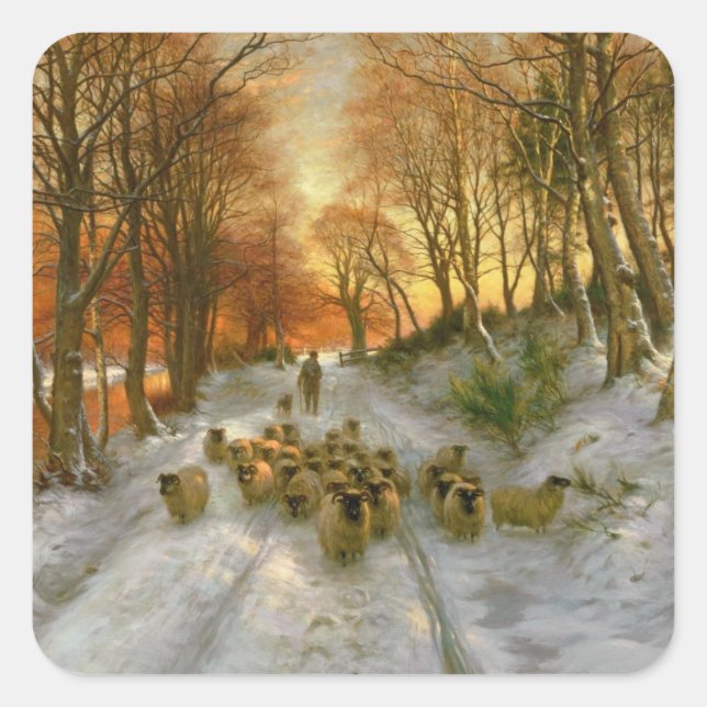 Glowed with Tints of Evening Hours Square Sticker (Front)