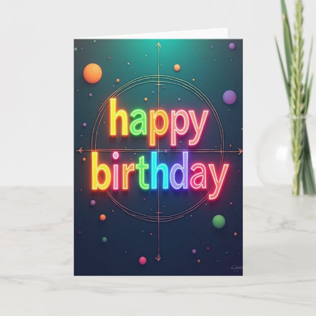 Glowing 3D Birthday Card (Front)
