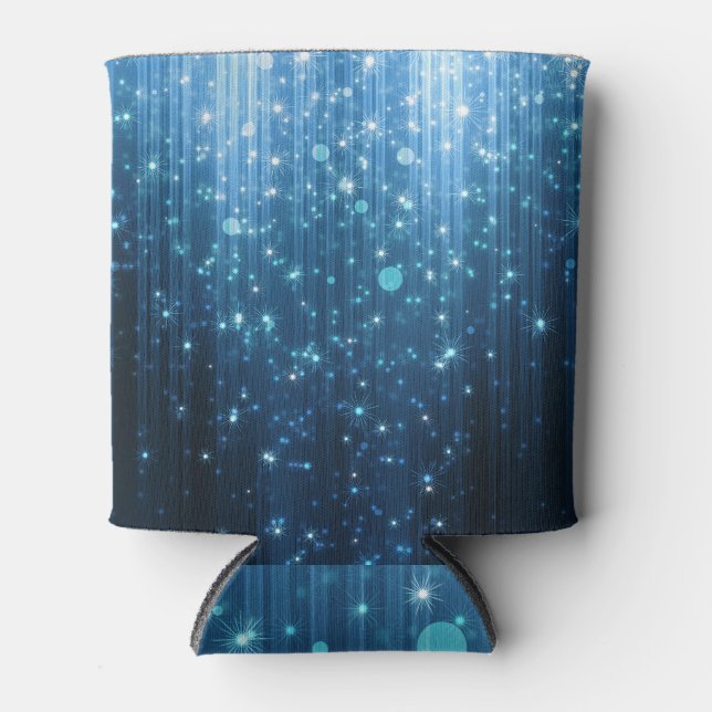 Glowing Abstract: Illuminated Background Art. Can Cooler (Front)
