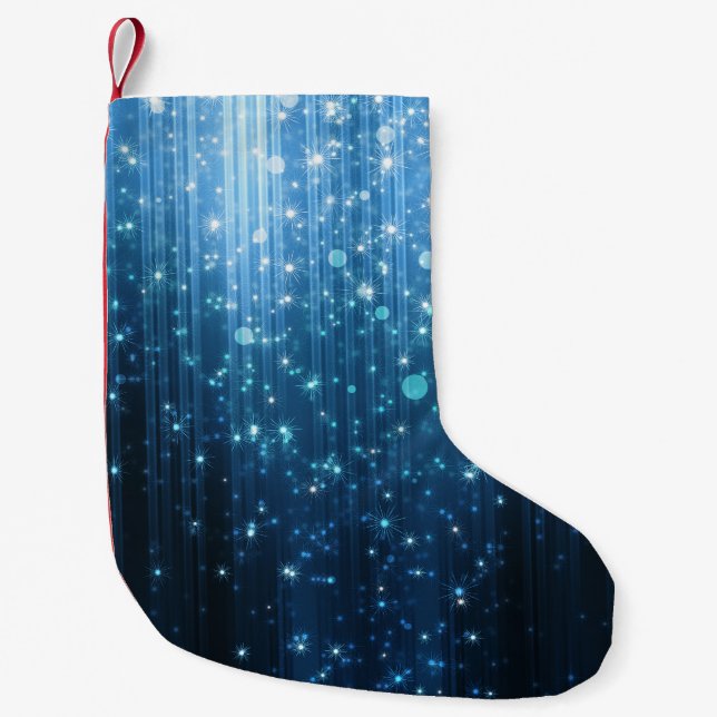 Glowing Abstract: Illuminated Background Art. Small Christmas Stocking (Front)