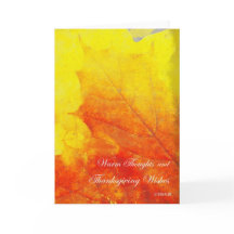 Glowing Abstract Leaf Thanksgiving Card