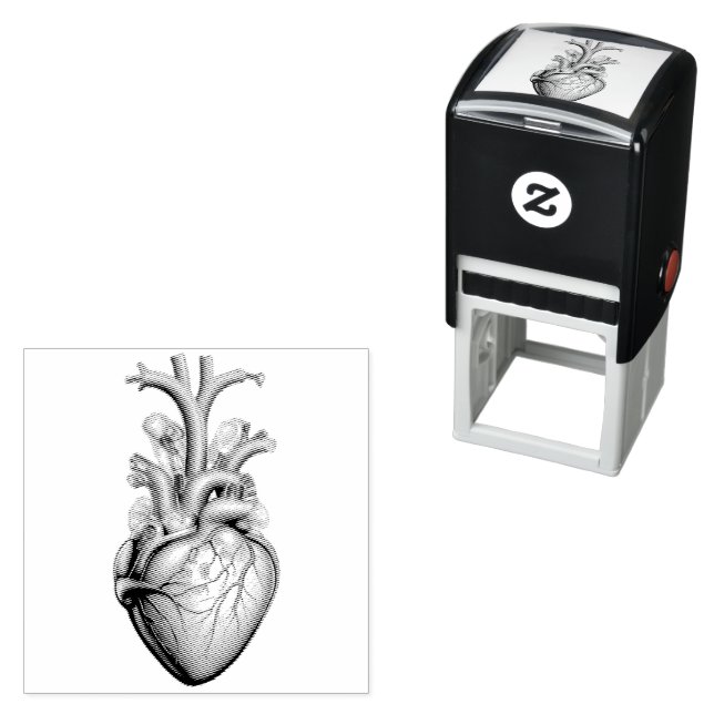 glowing anatomical heart  self-inking stamp (In Situ)