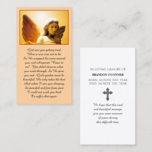 Glowing Angel Yellow Gold Orange Sympathy Prayer Business Card