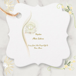 Glowing angels baptism  favor tags 
