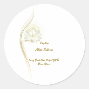 Glowing angels baptism  square stickers 
