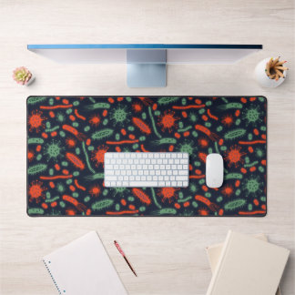 Glowing Bacteria Microorganism green red Desk Mat