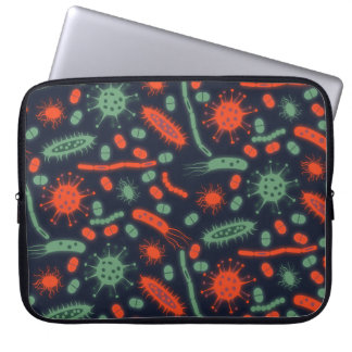 Glowing Bacteria Microorganism green red Laptop Sleeve