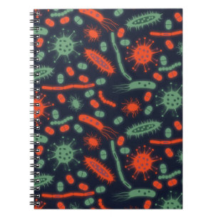 Glowing Bacteria Microorganism green red Notebook