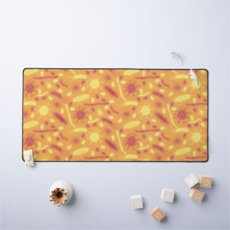 Glowing Bacteria Microorganism orange Desk Mat