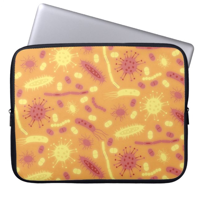 Glowing Bacteria Microorganism orange Laptop Sleeve (Front)