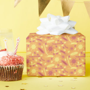 Glowing Bacteria Microorganism orange Wrapping Paper
