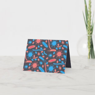 Glowing Bacteria Microorganism pink blue Teacher Thank You Card