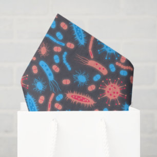 Glowing Bacteria Microorganism pink blue Tissue Paper