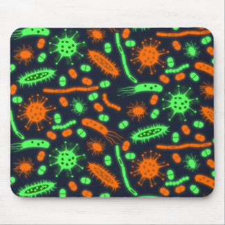 Glowing Bacteria Microorganism toxic orange green Mouse Pad