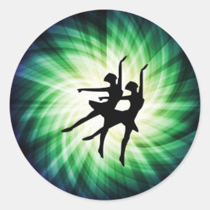 Glowing Ballerinas Classic Round Sticker