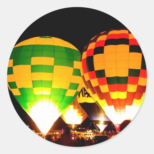 Glowing Balloons Classic Round Sticker (Front)