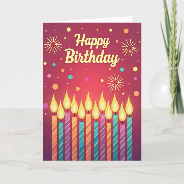 Glowing Birthday Candle Card (Front)