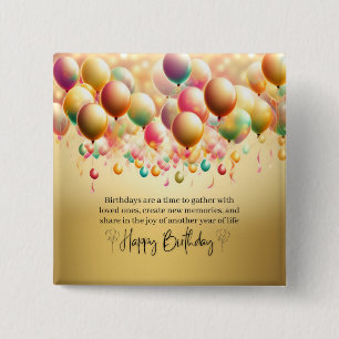 Glowing Birthday Wishes 15 Cm Square Badge