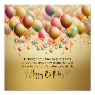 Glowing Birthday Wishes Poster
