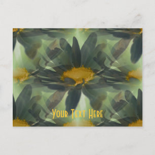 Glowing Black Daisies Floral Customisable Postcard