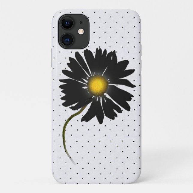 glowing black daisy on dots Case-Mate iPhone case (Back)