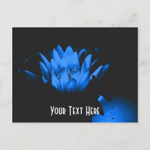 Glowing Blue Lily Floral Customisable Postcard