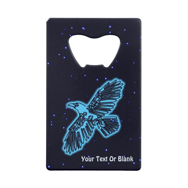 Glowing Blue Raven On Stars (Front)