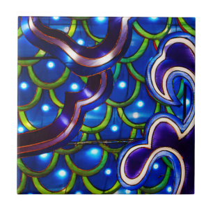 Glowing Blue Scales Tile