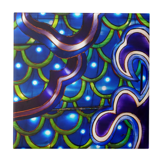 Glowing Blue Scales  Tile (Front)
