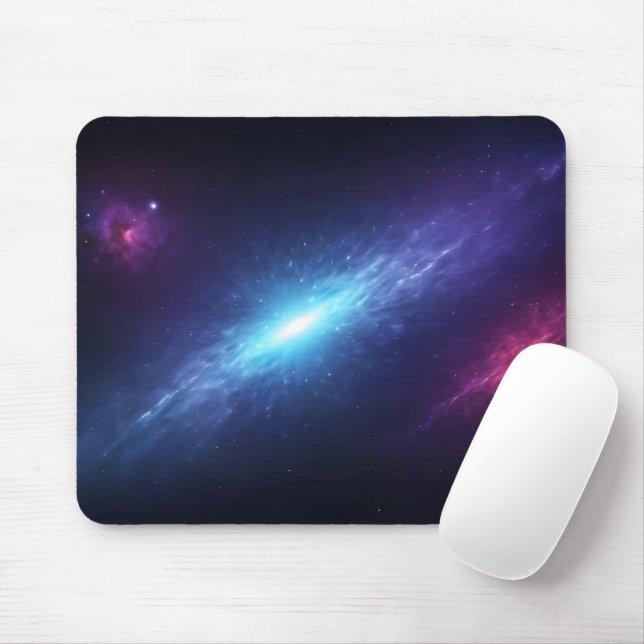 Glowing Blue Supernova Space Nebula Astronomy Mouse Pad (With Mouse)