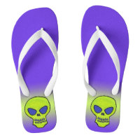 Glowing Bright Green Alien Skull Teeth Purple