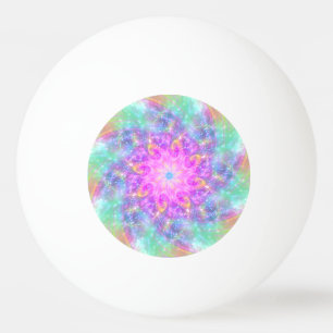 Glowing Bright Lights Colorful Spiral Mandala Art Ping Pong Ball
