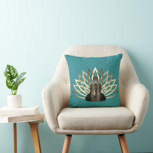 Glowing Buddha Lotus Namaste Cushion