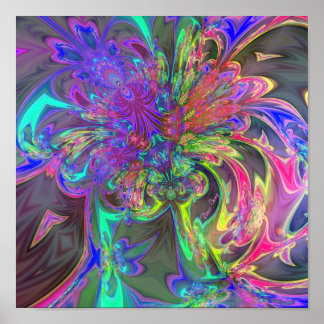 Glowing Burst of Colour – Teal & Violet Deva Poster