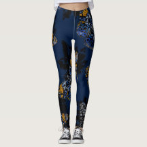 Glowing butterflies in darkness leggings