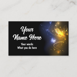 Glowing butterfly in the dark business card