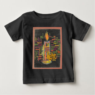 Glowing Candle Light Word Cloud Design Baby T-Shirt