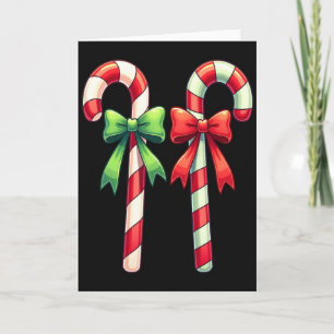 Glowing Candy Cane Christmas Card