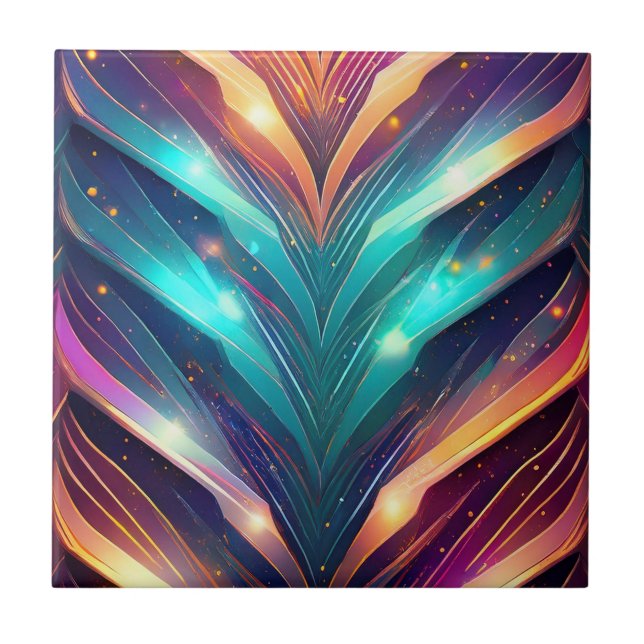 Glowing Chevron Number Four  Tile (Front)