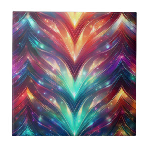 Glowing Chevron Number Three  Tile