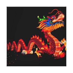 Glowing Chinese Parade Dragon Canvas Print