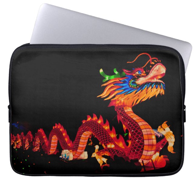 Glowing Chinese Parade Dragon Laptop Sleeve (Front)