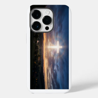 Glowing Christian Cross Sunset Sky iPhone Case