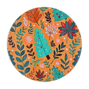 Glowing Christmas Pattern Design Cutting Board