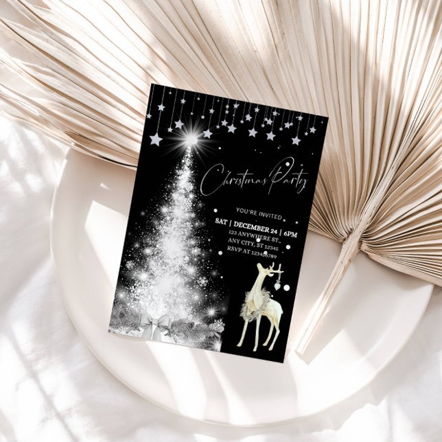 Glowing Christmas Tree Holiday Party  Invitation (Creator Uploaded)