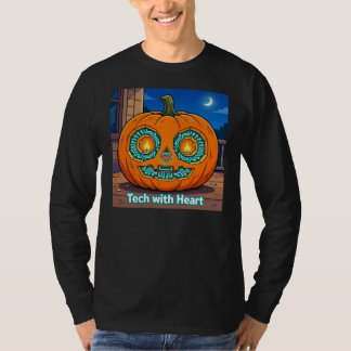 Glowing Circuit Pumpkin - Men's Long Sleeve Tee
